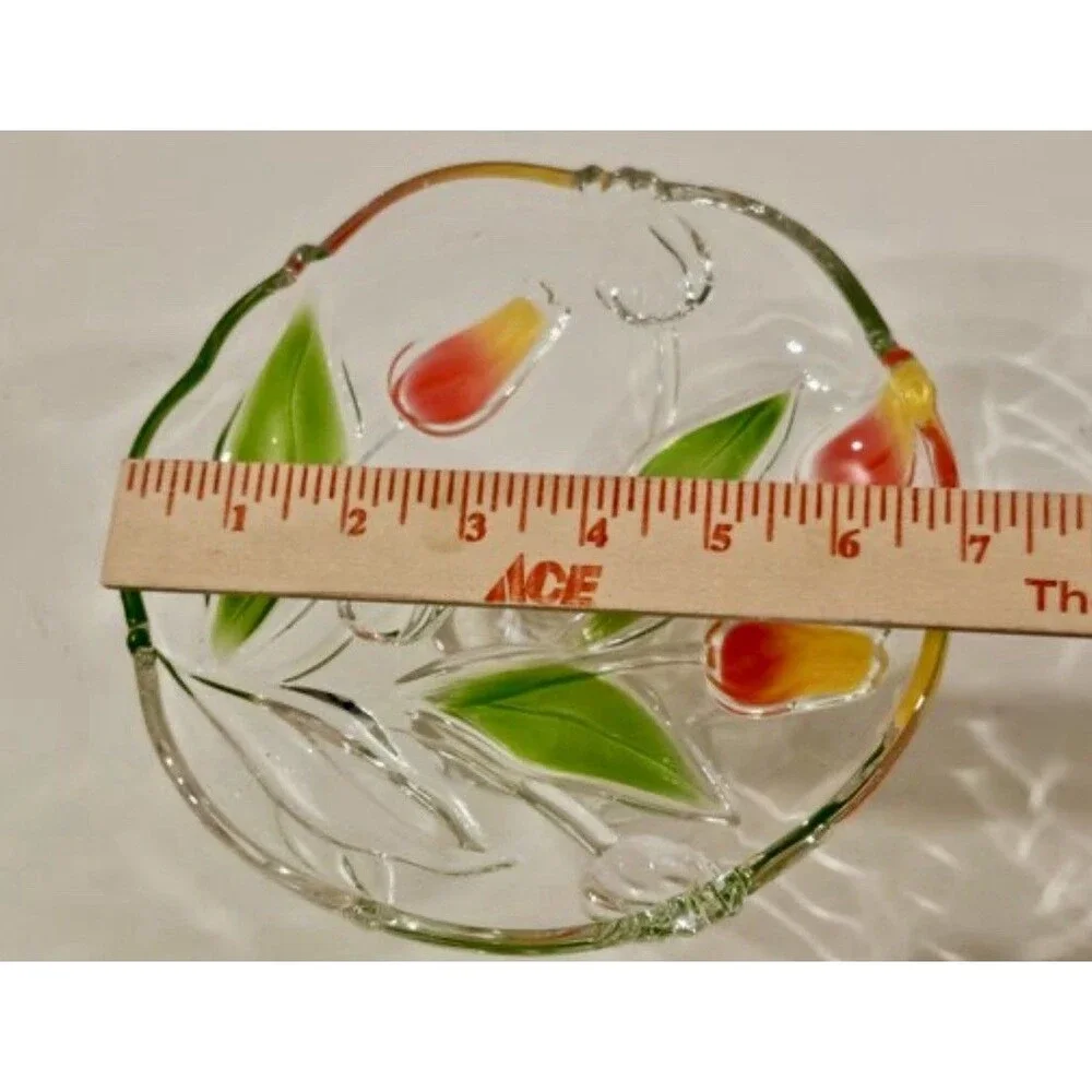 Vintage Walther Glas Footed Fruit Bowl - Tulip Pattern - Made in German